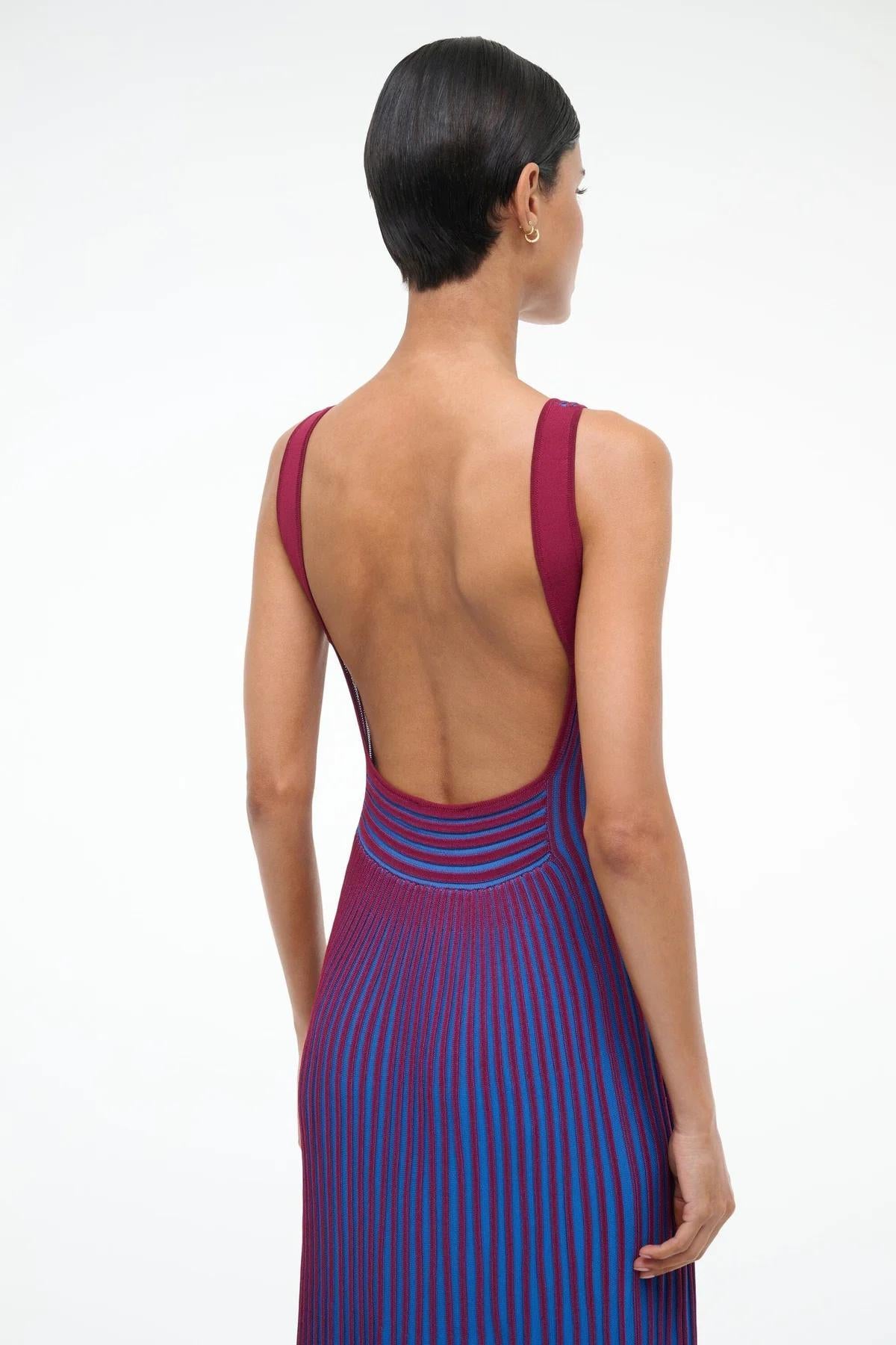 V - Neck Ribbed Knit Maxi Dress