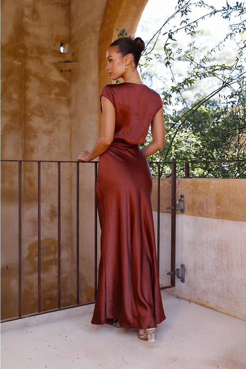 Vestido longo Selma - Rust