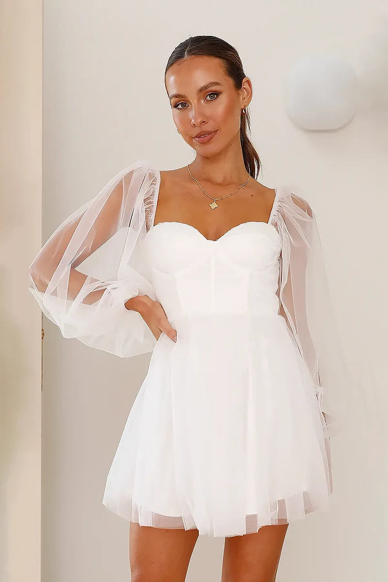 Robe courte Olivia - Blanc