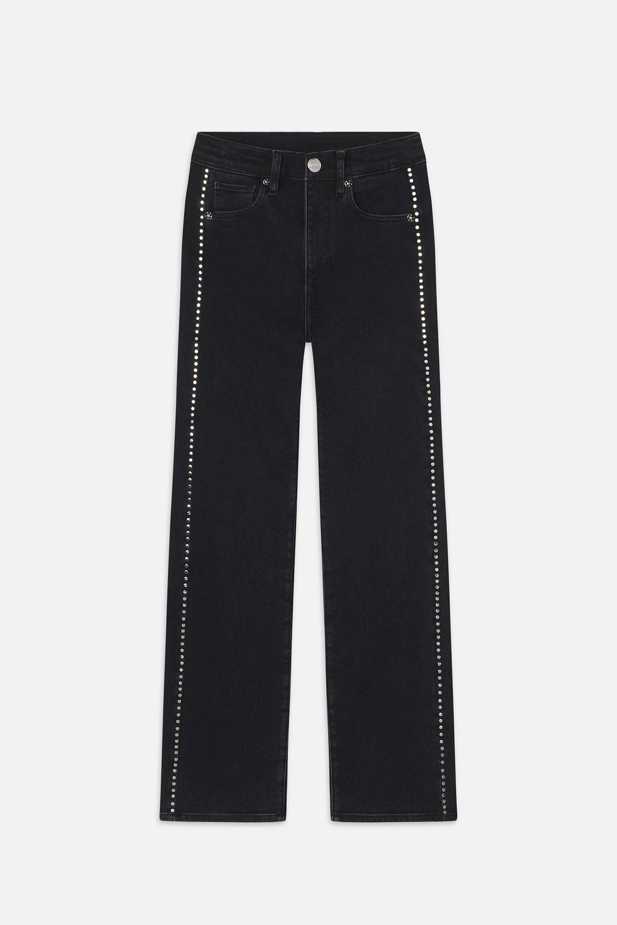 Silberne Nieten Super-Stretch Jeans