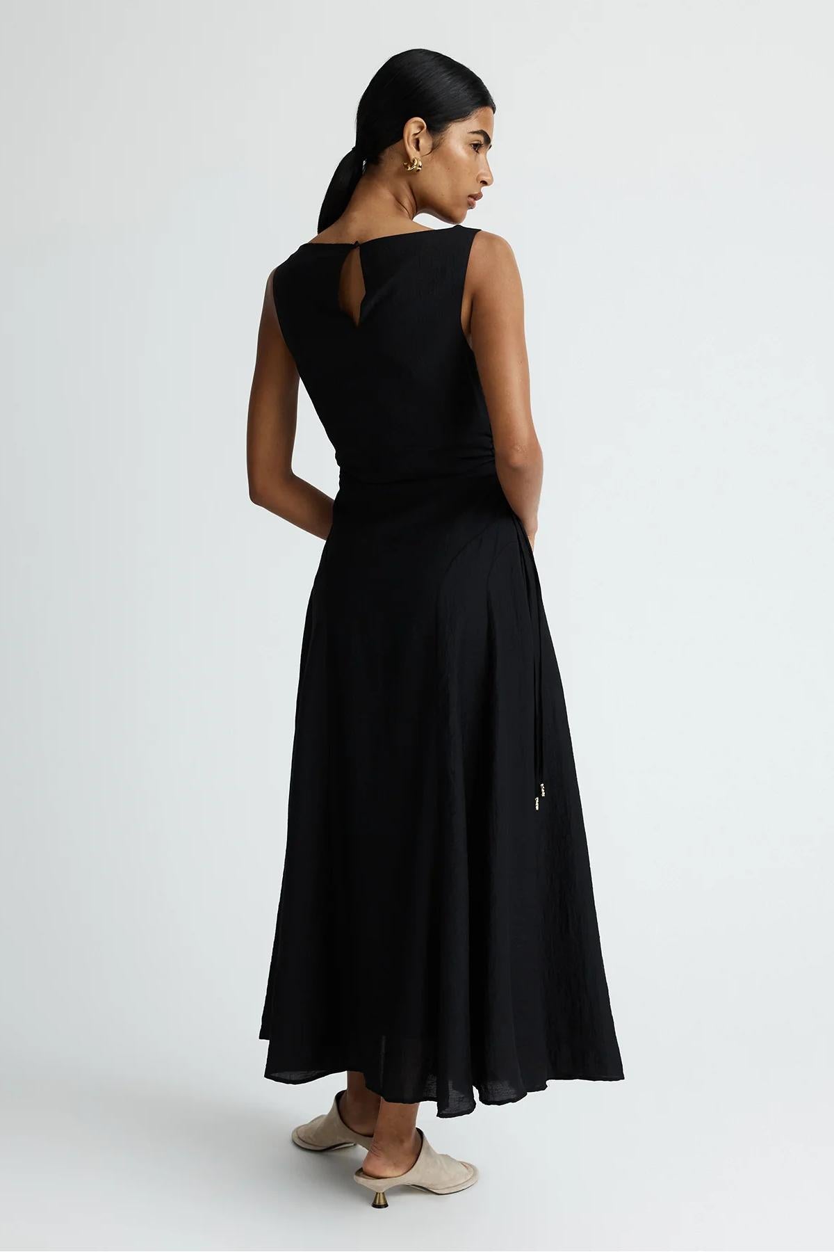 Minimalist Black Sleeveless Maxi Dress