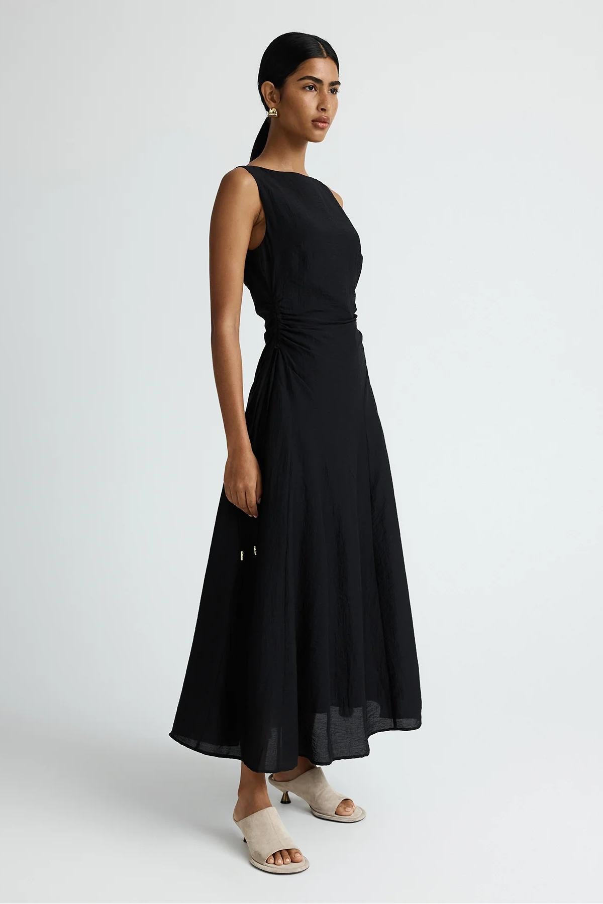 Minimalist Black Sleeveless Maxi Dress