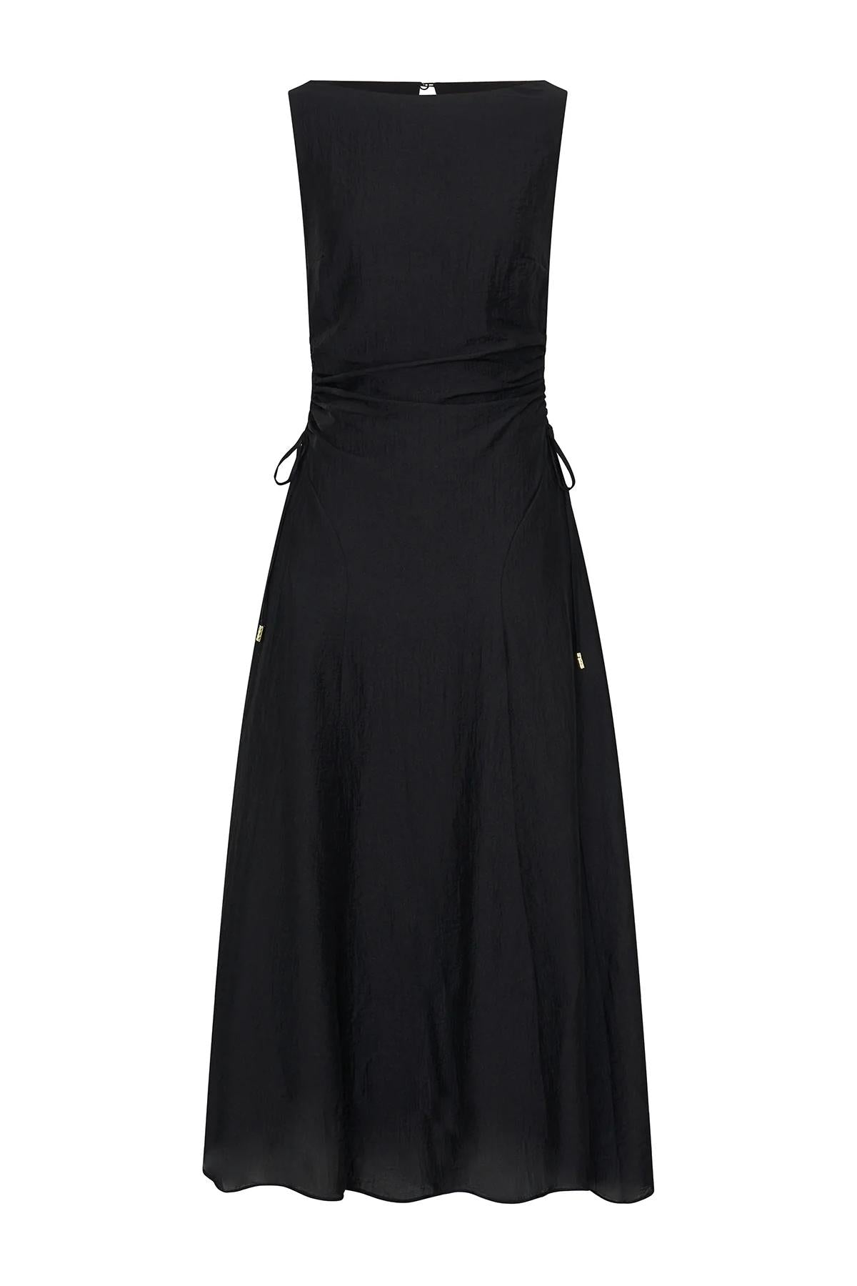 Minimalist Black Sleeveless Maxi Dress