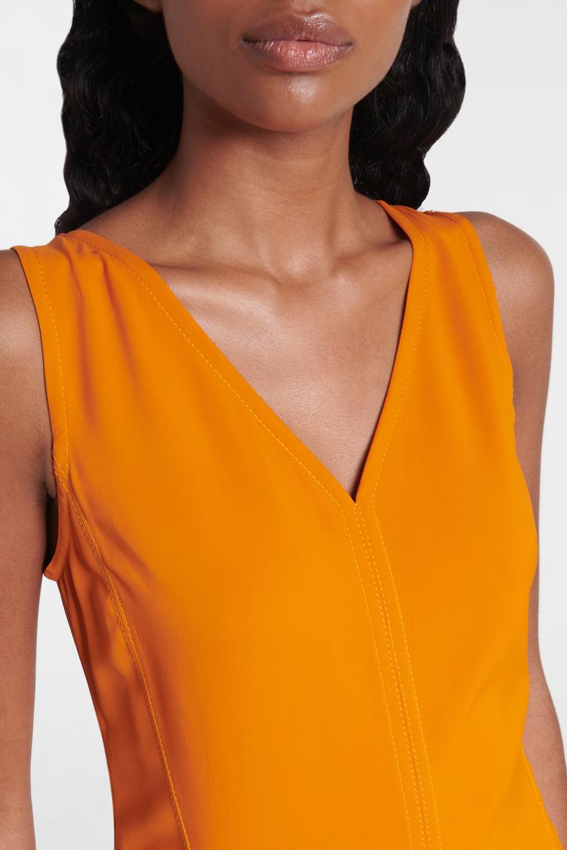 Asymmetric Ruffled Midi Dress