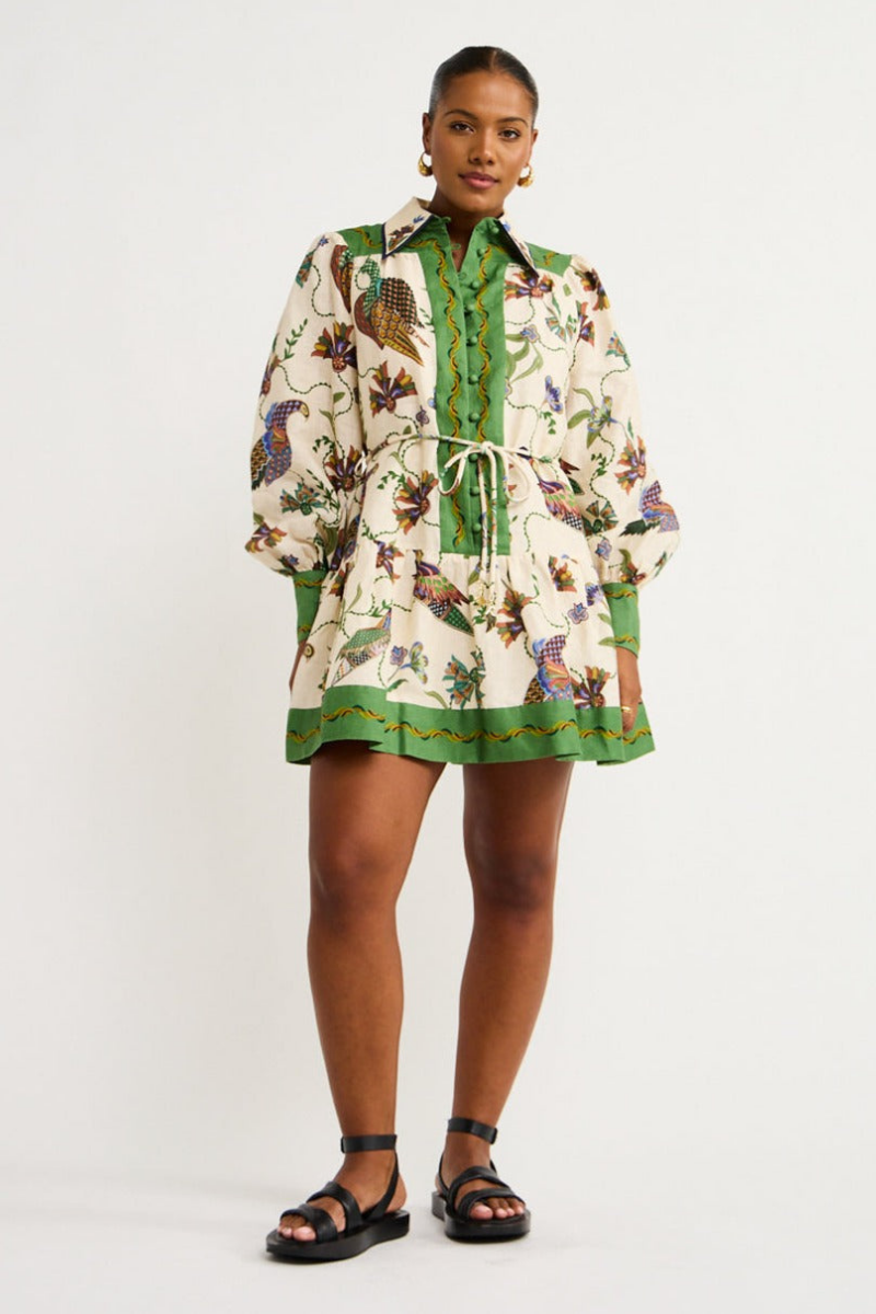 Mauricette Ballong Sleeve Animal Mini Dress