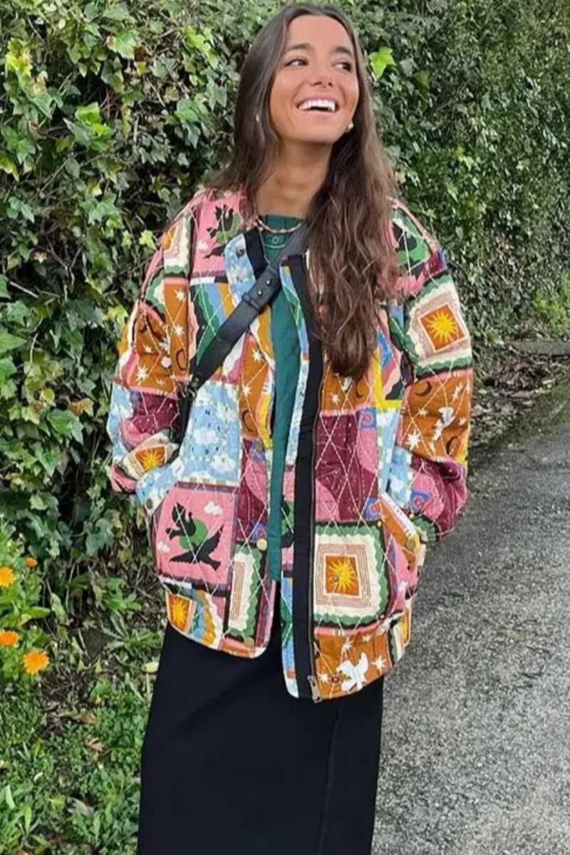 Jacke mit Vintage-Print