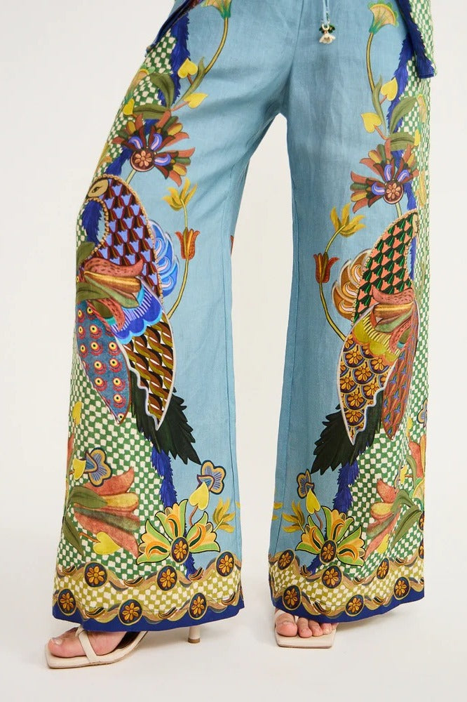 Ensemble pantalon fleuri à manches ballon Félice