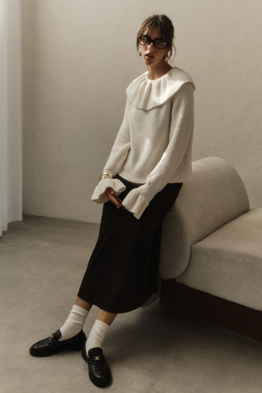 שמלת מקסי מתפרצת רקומה של ג'ואה תחרה גזורה