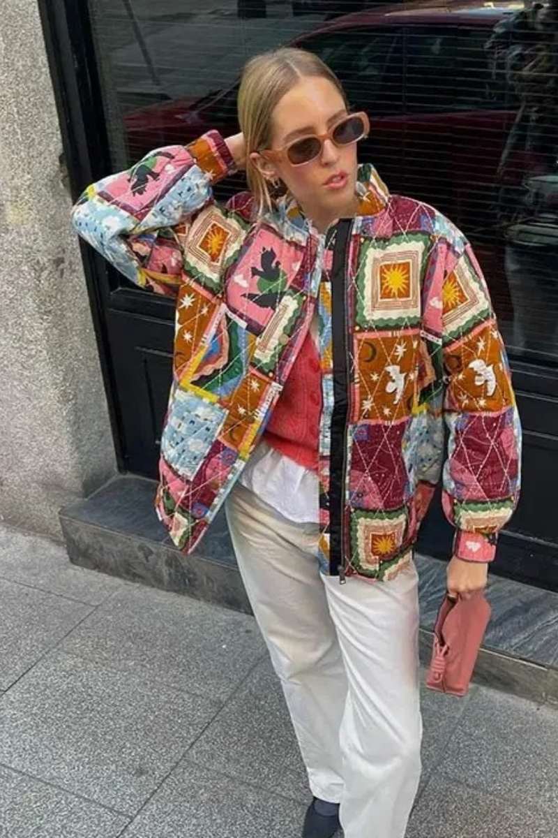 Jacke mit Vintage-Print