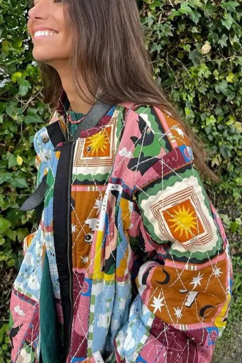 Jacke mit Vintage-Print