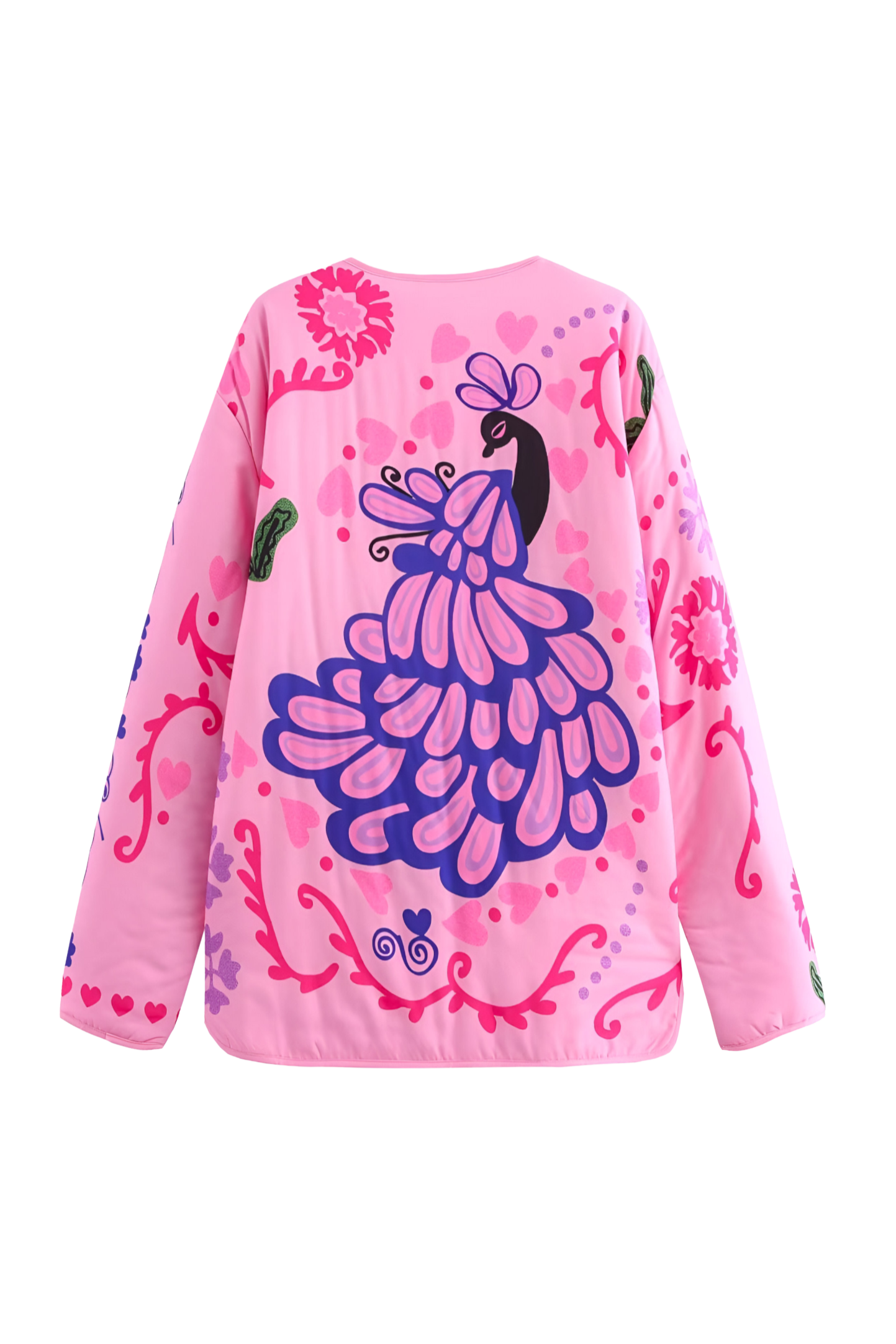 Veste à poche à imprimé floral mignon