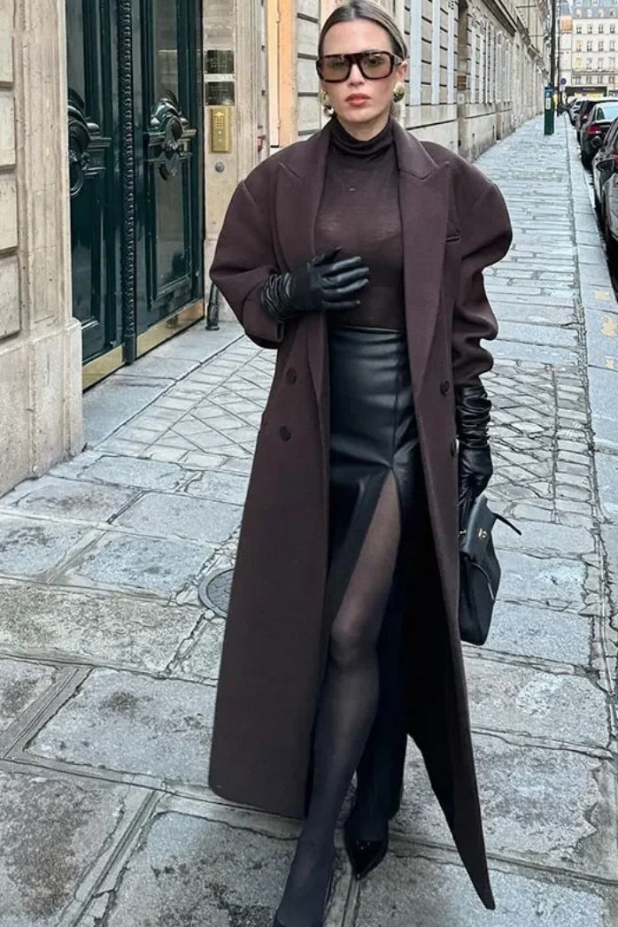 Manteau à revers croisé