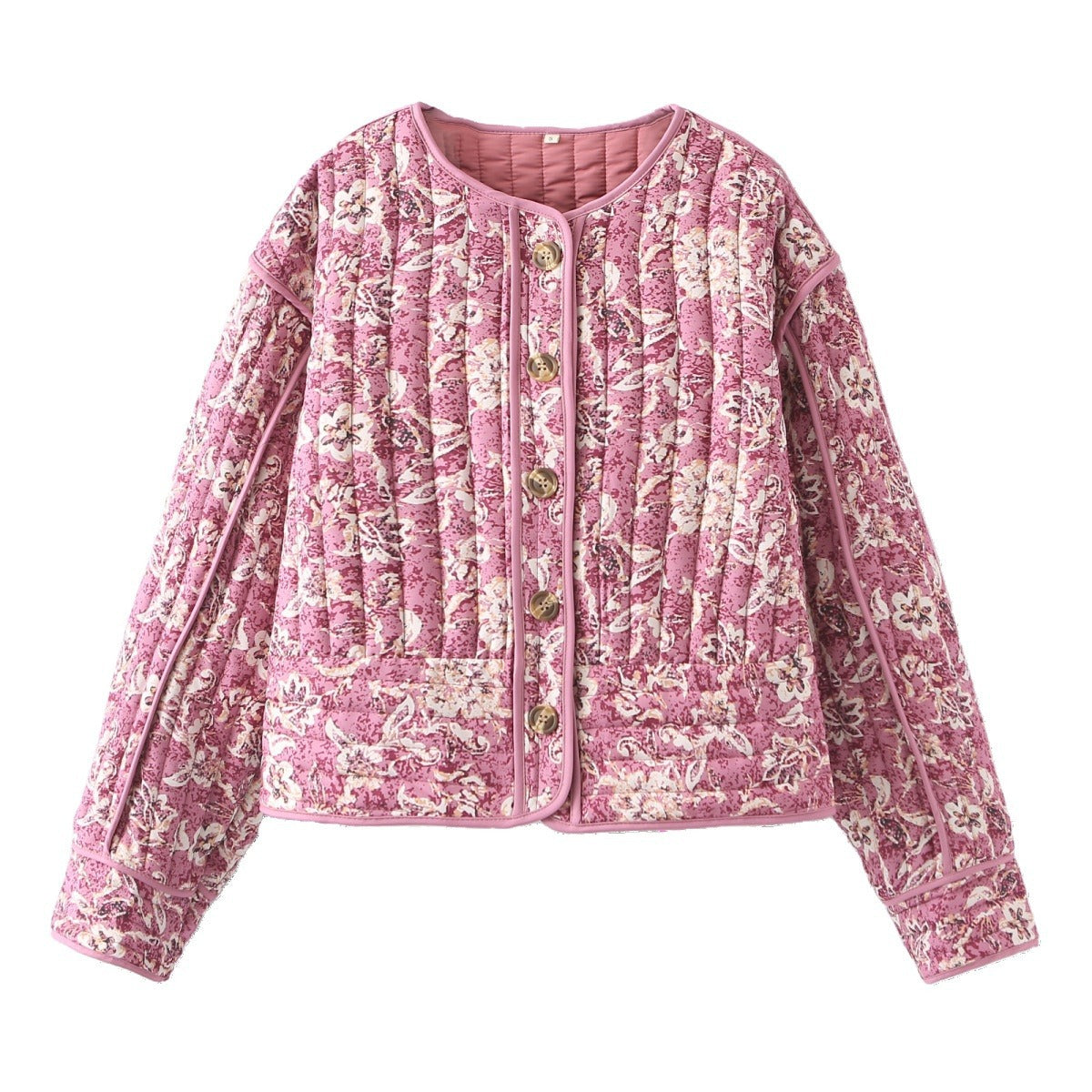 Chaqueta acolchada vintage con estampado floral