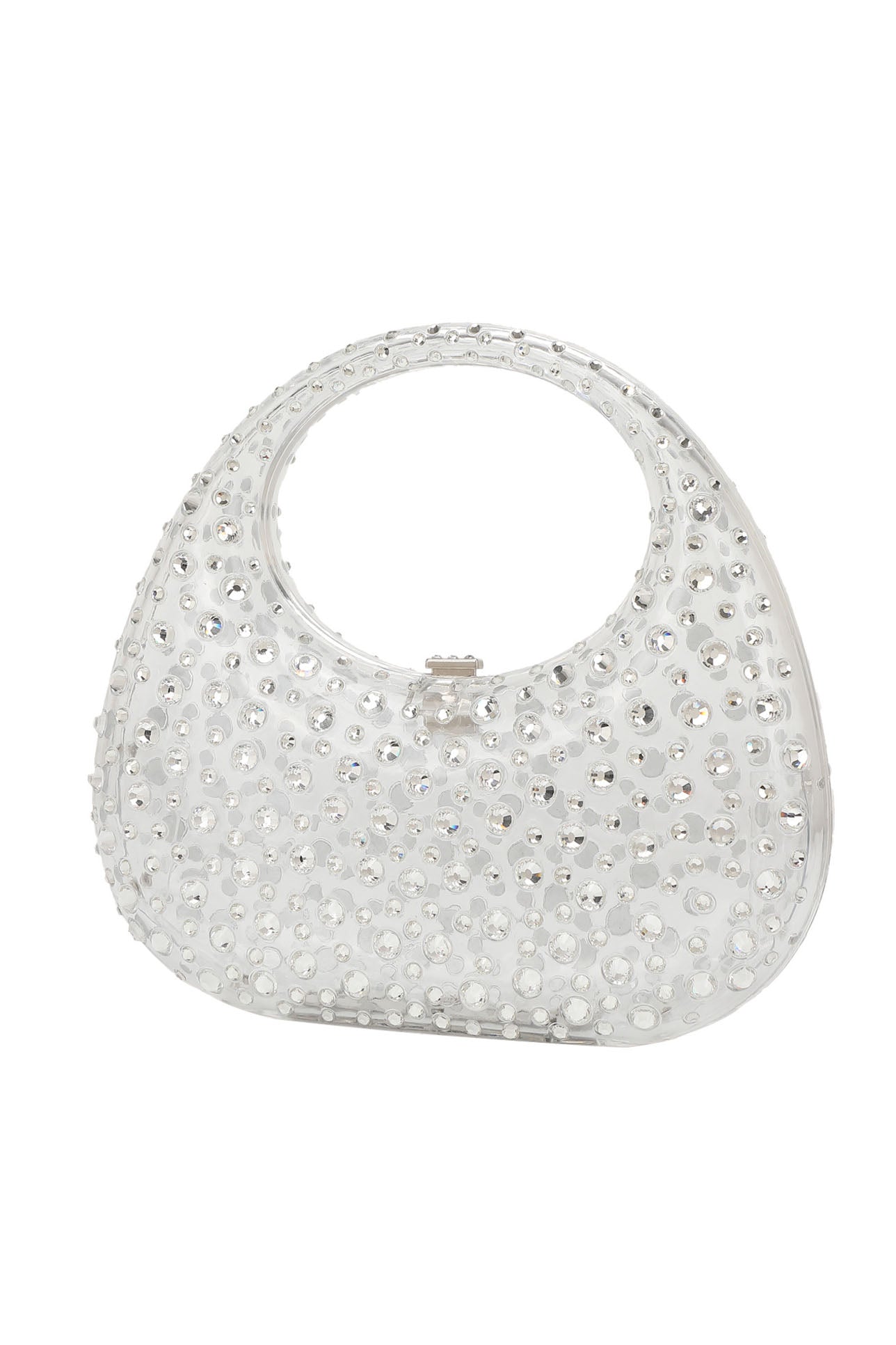 Borsa a mano in acrilico decorata con diamanti