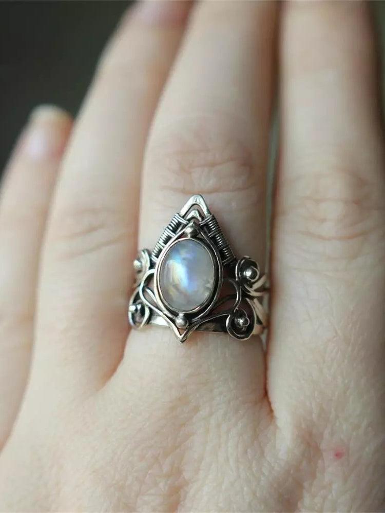 Bague vintage en pierre de lune
