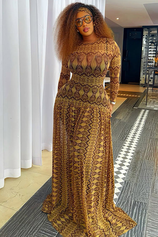 Rochie maxi transparentă cu drapaj regina gotică