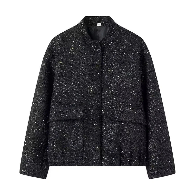 Veste à col montant en sequins