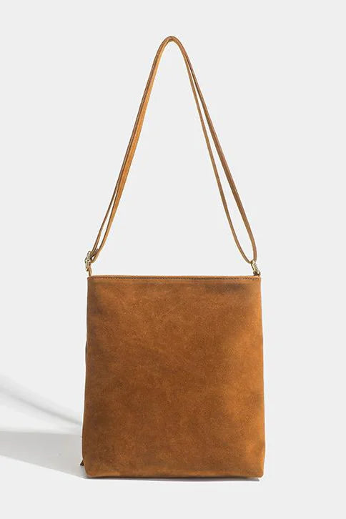 Borsa a tracolla con frange marroni da cowboy western