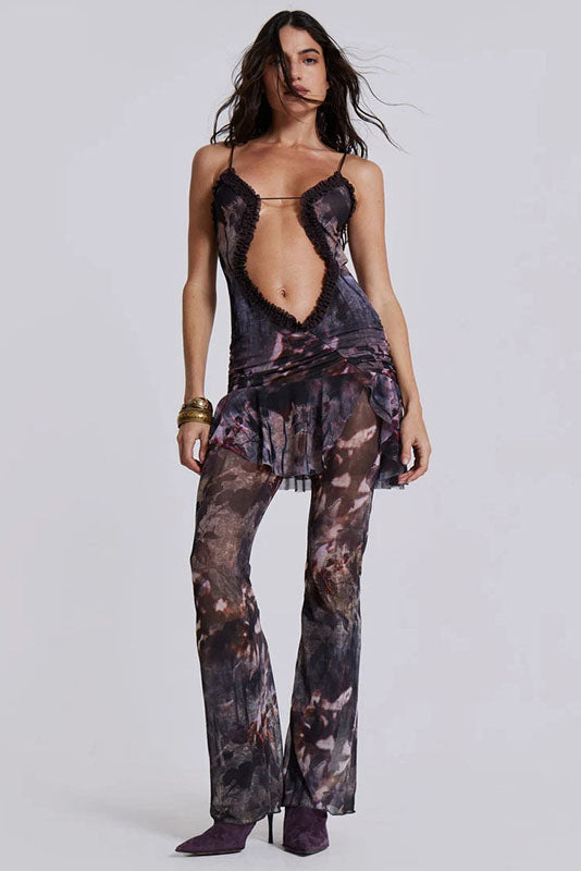 Heloise Metallic Cross Halter Neck Maxi-jurk