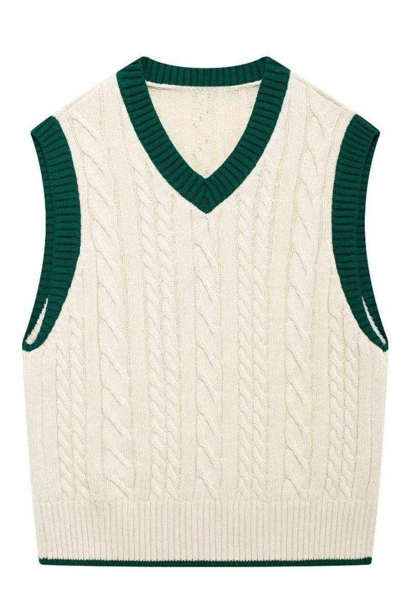 Pulover Vest din tricot cablu