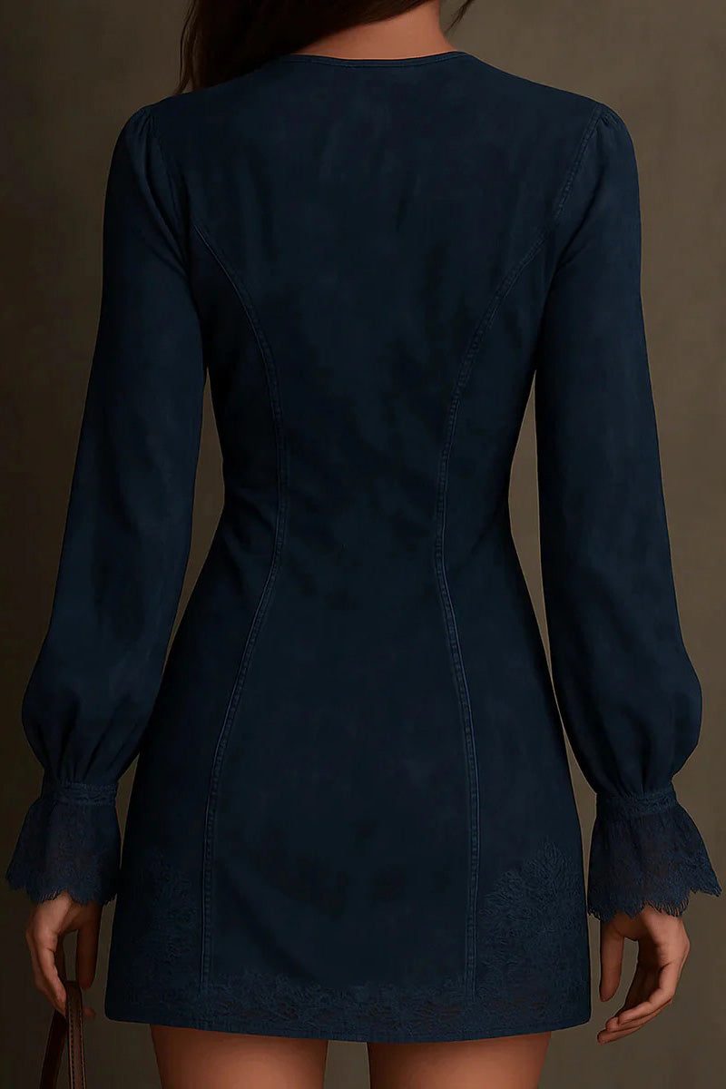 Grace Floral Appliqué Korte Mouw Midi Jurk