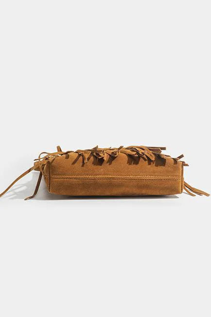 Bolsa transversal com franjas marrom Western Cowboy