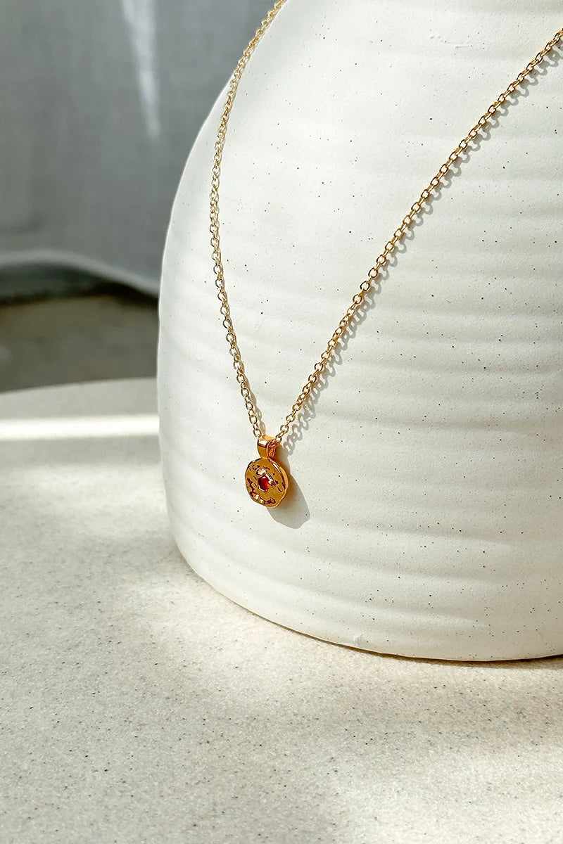 January Birthstone Necklace - Garnet