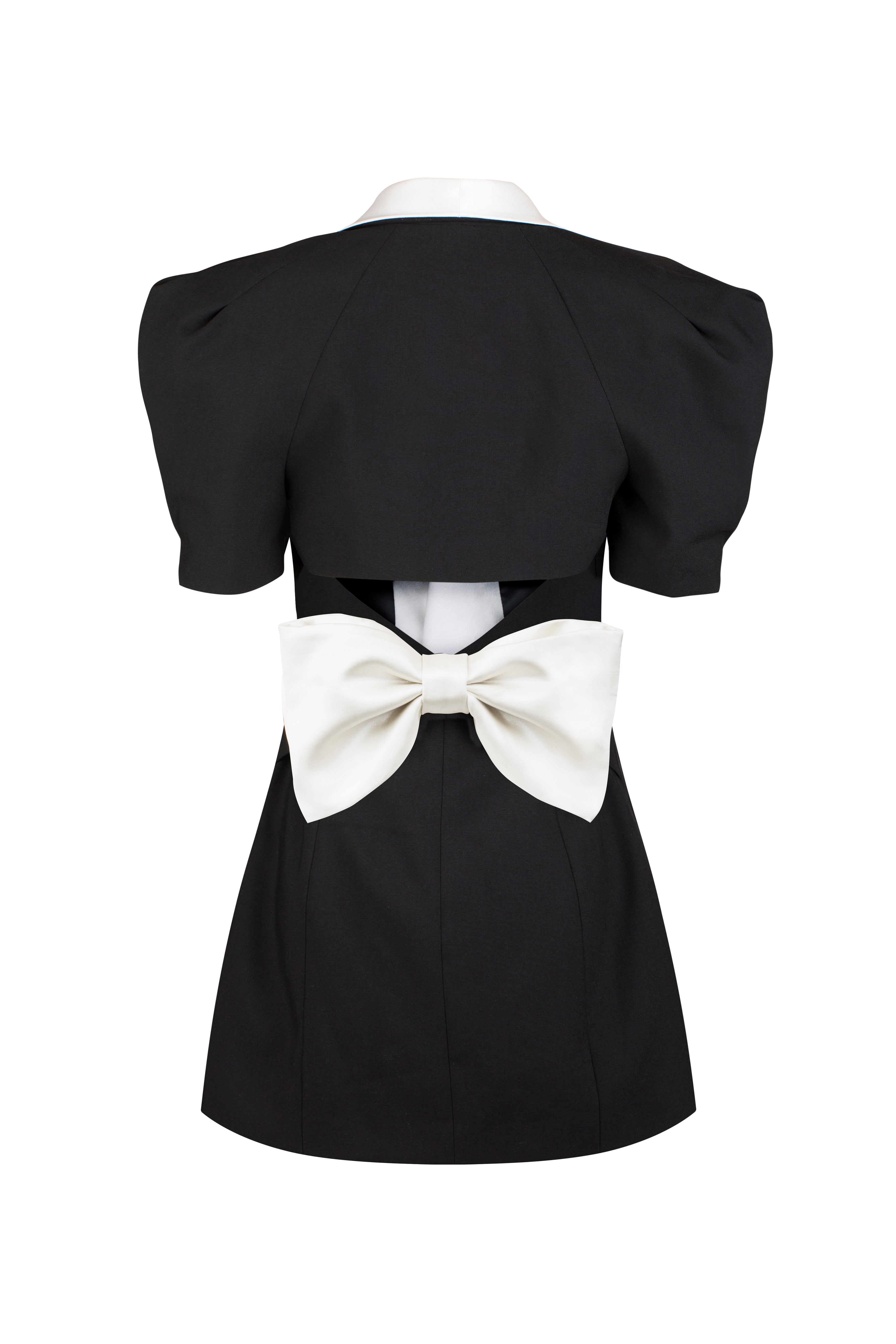 Elsie V-ringad Backless Bowtie Mini Dress