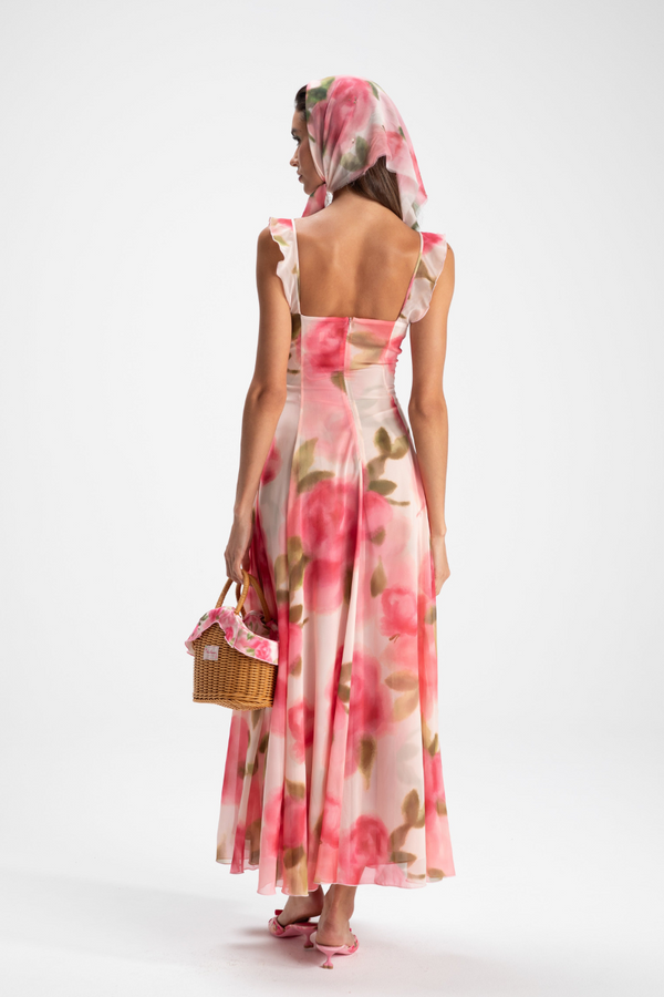 Renée Blummen Ruffle Maxi Kleed