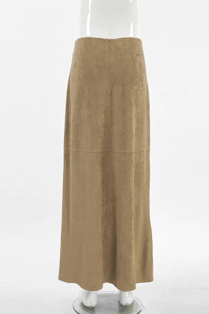 Autumn Maxi Suede Skirt