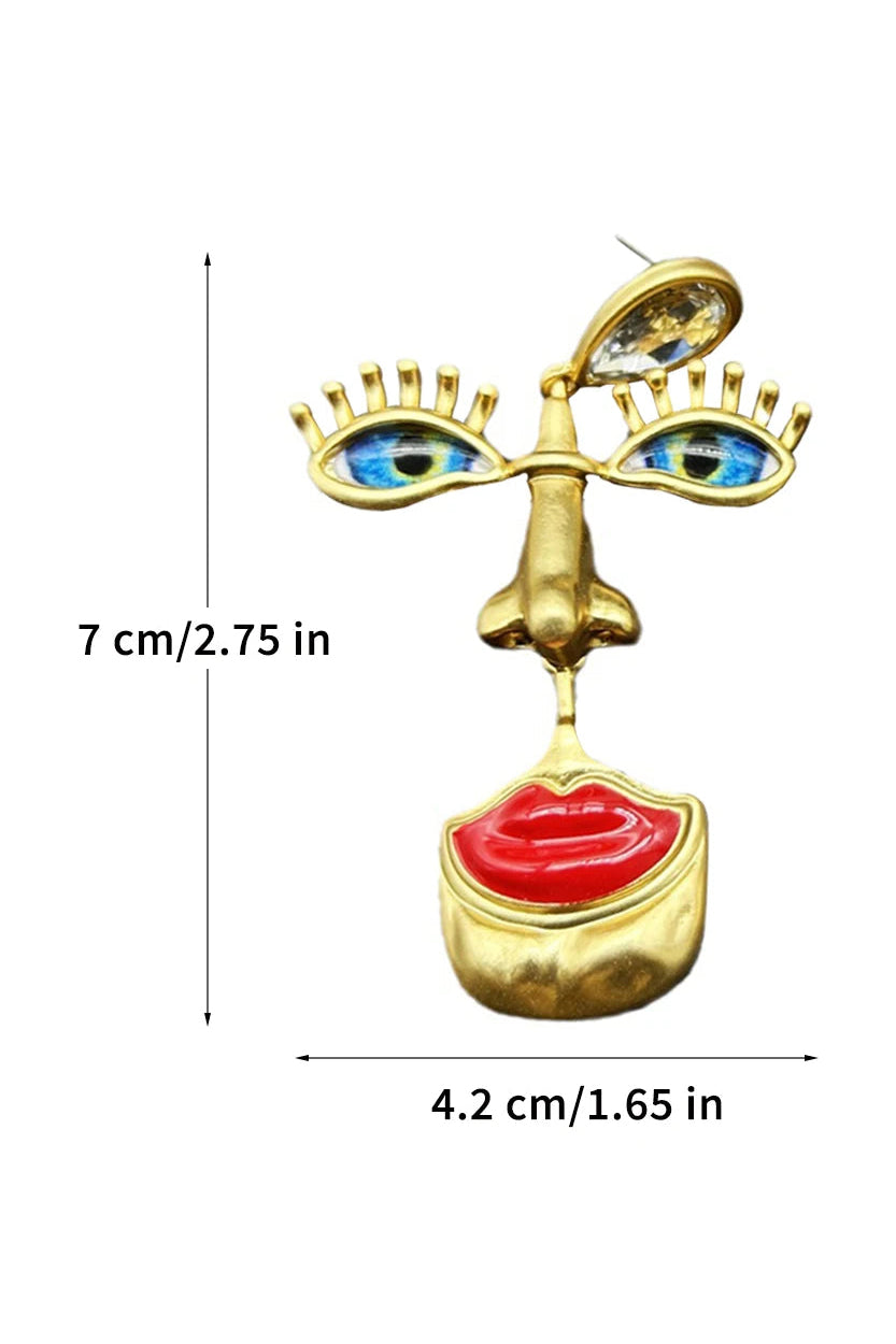 Kolczyki z motywem twarzy retro Evil Eyes