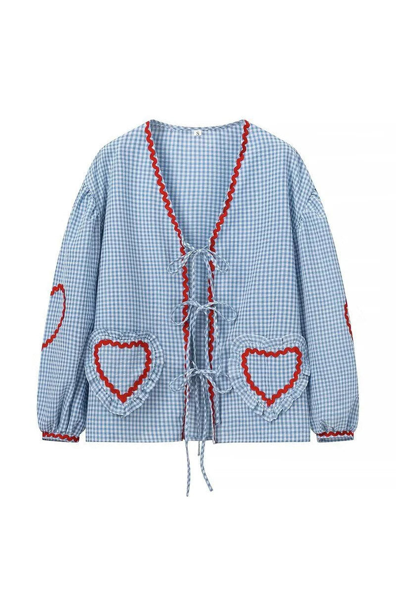 Blusa de manga larga con corazones