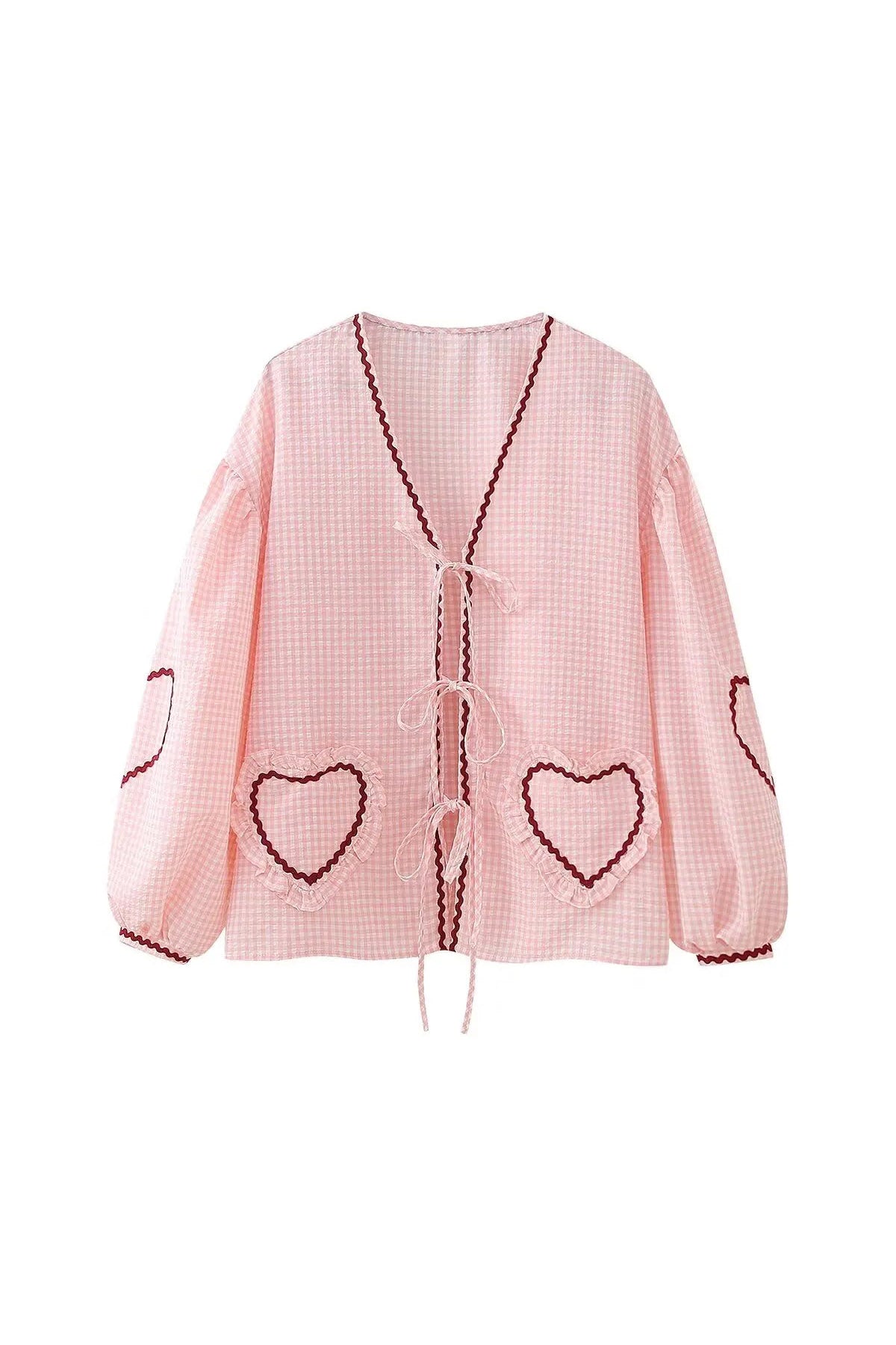 Blusa de manga larga con corazones