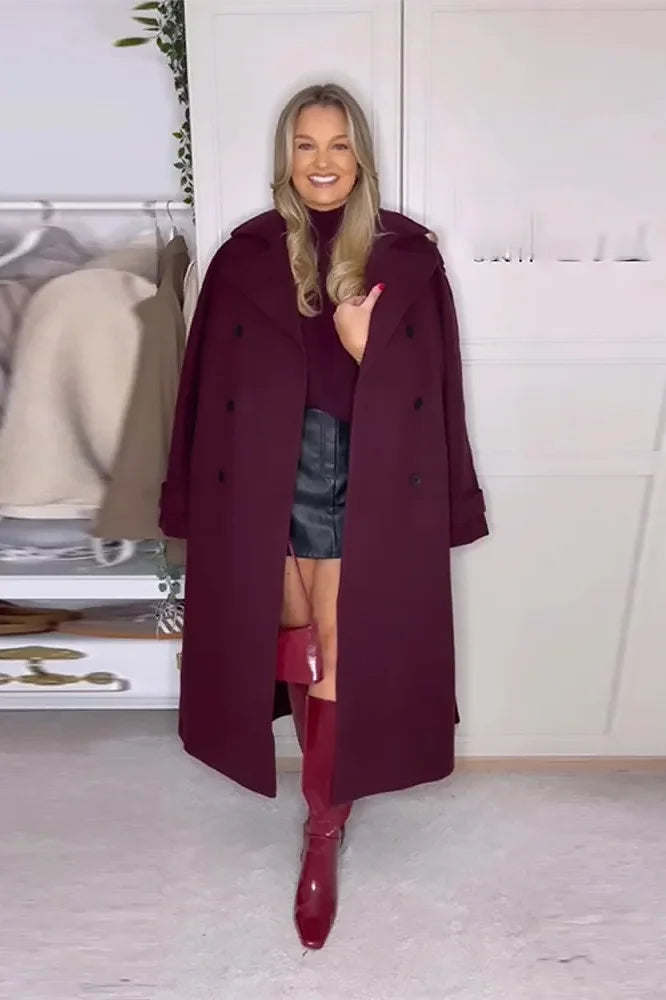 Solid Color Warm Long Coat