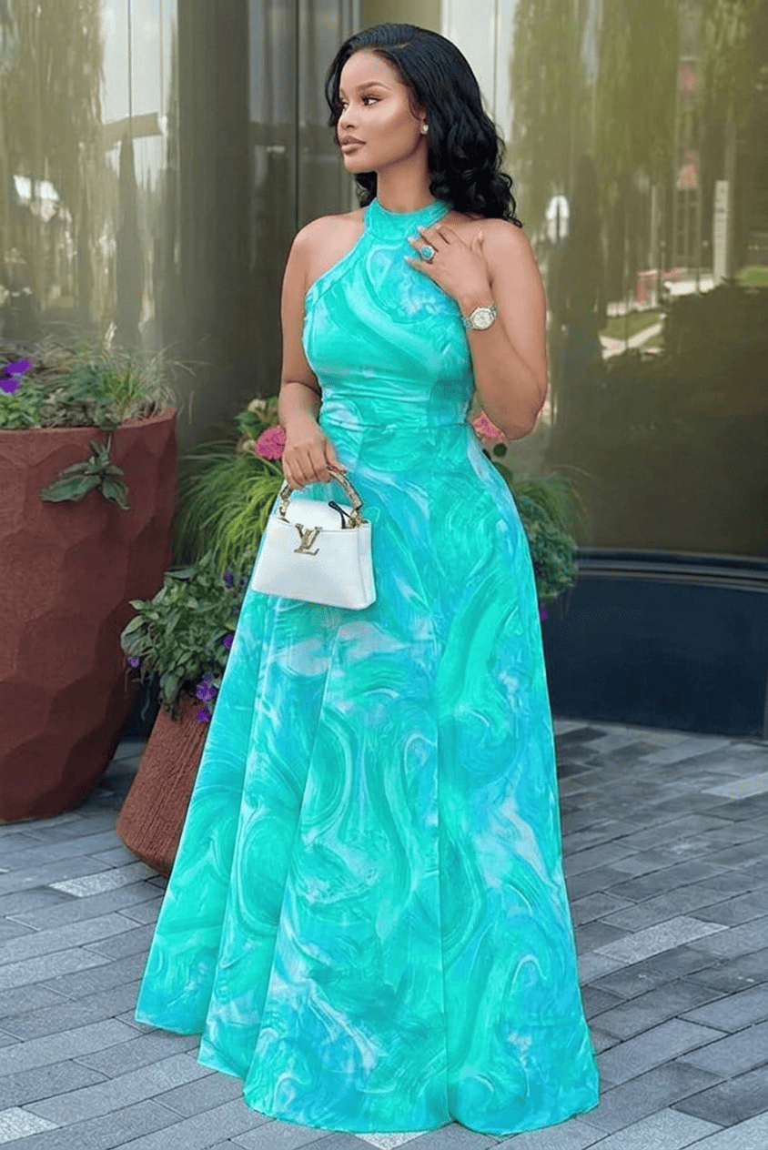 Vestido largo gótico de gasa con drapeado de reina