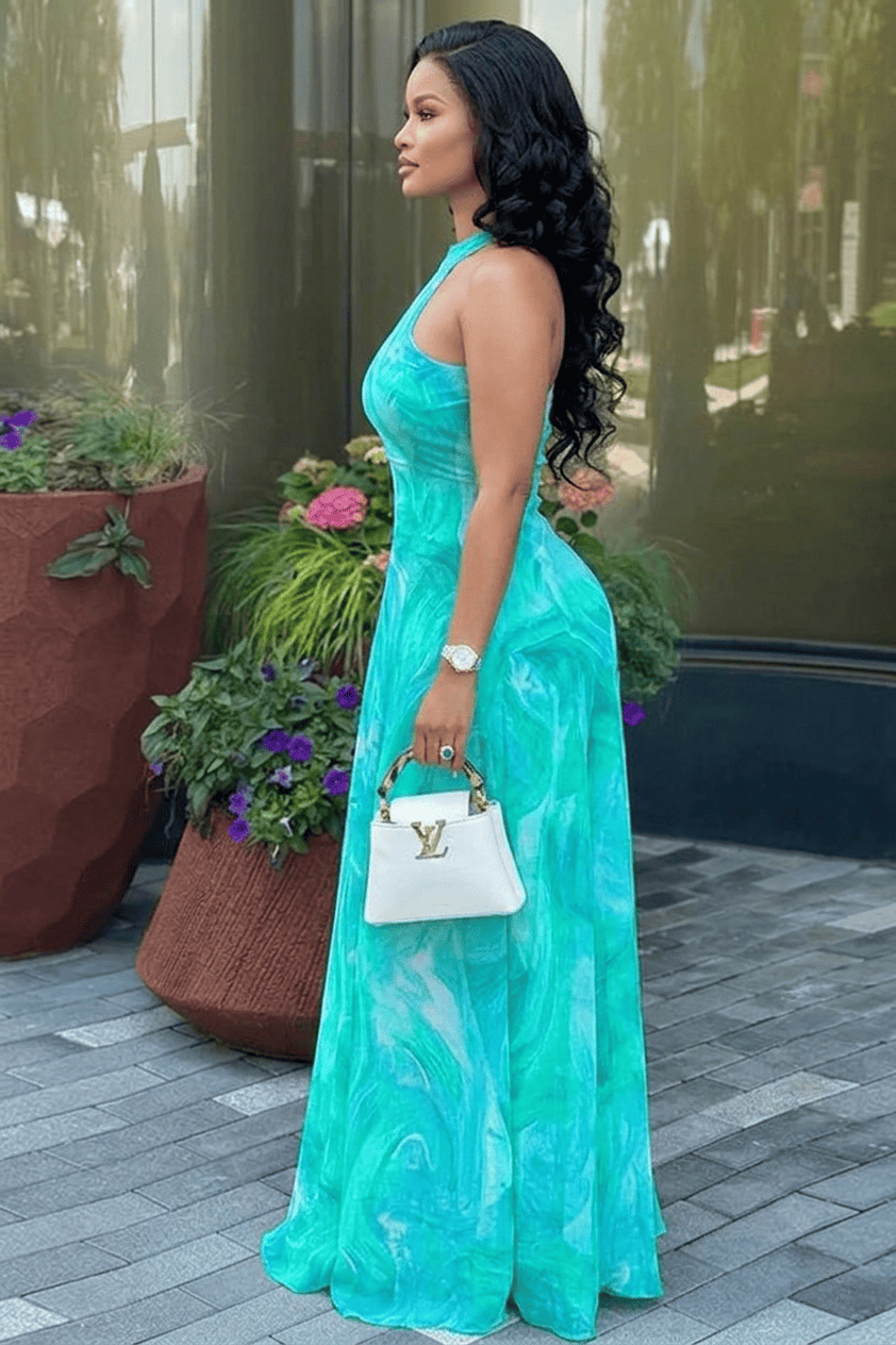 Vestido largo gótico de gasa con drapeado de reina