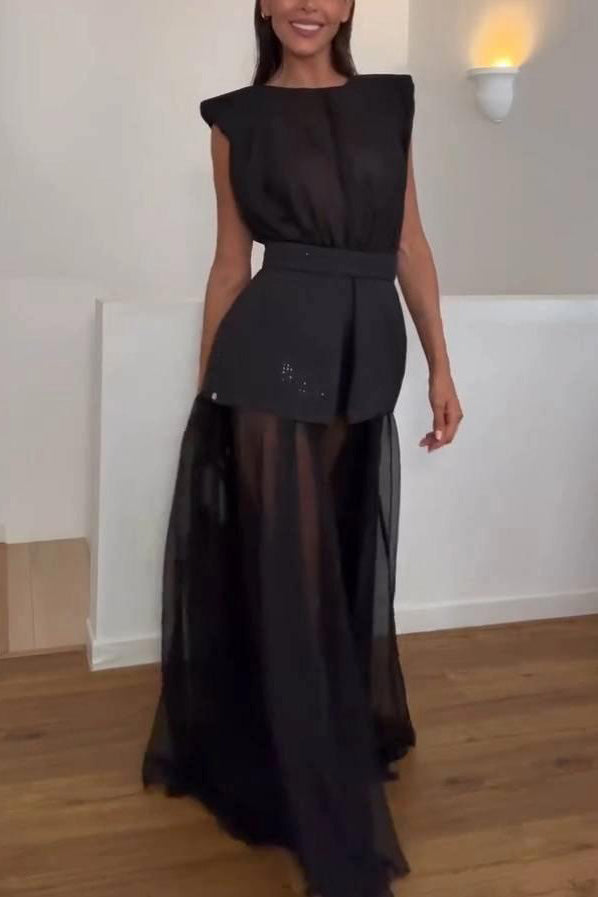 Sheer Mesh Maxi Dress