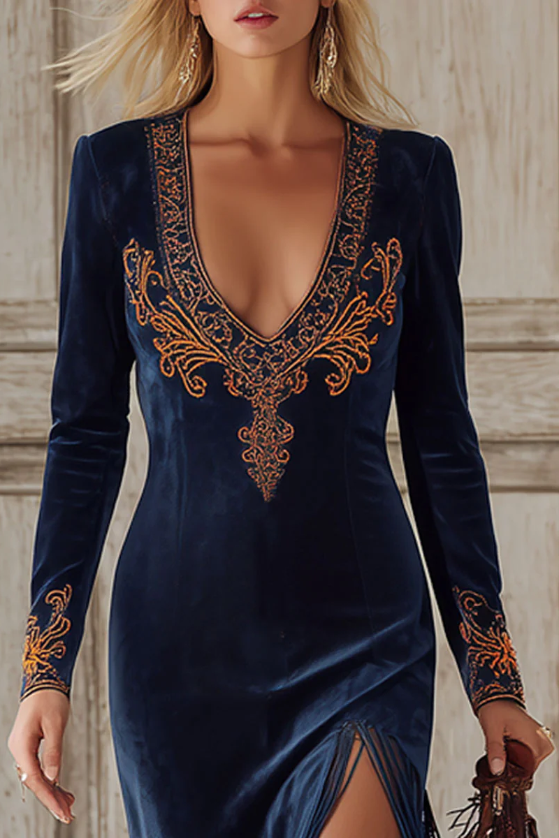 Kurzärmliges Midikleid Grace mit Blumenapplikation