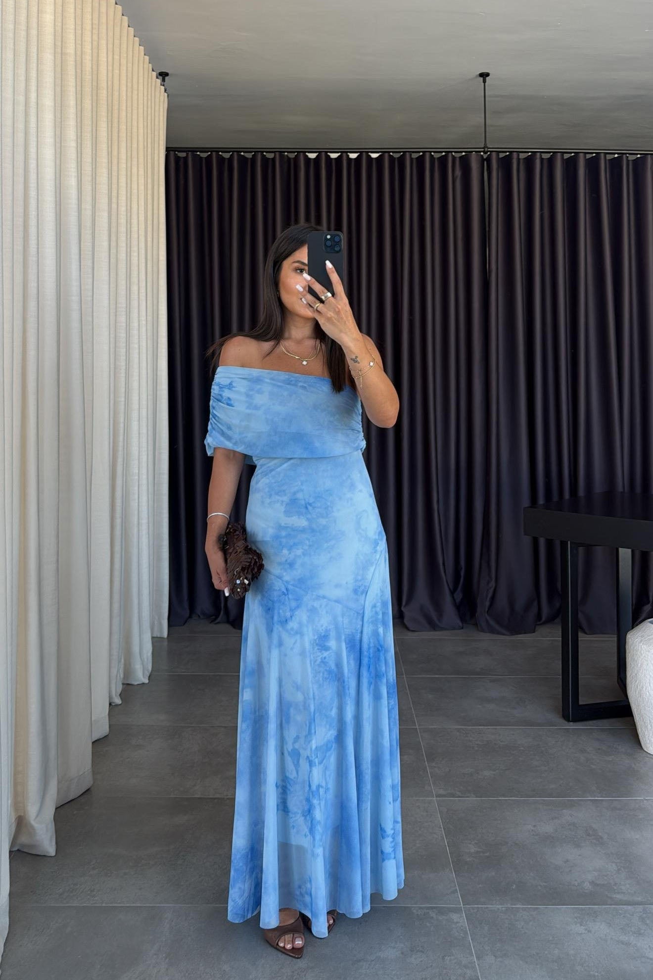 Statement Irregular Tie-Dye Chic Maxi Dress