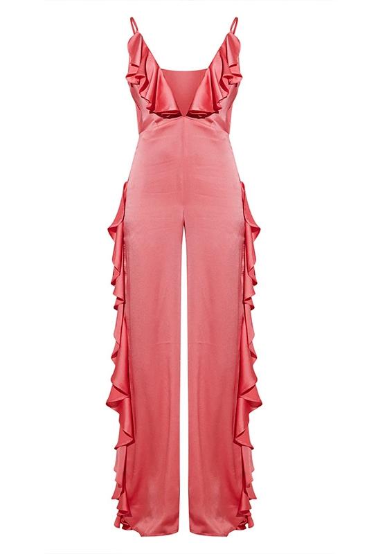 Agnes Ruffle V-neck Jumpsuit-Sunfere