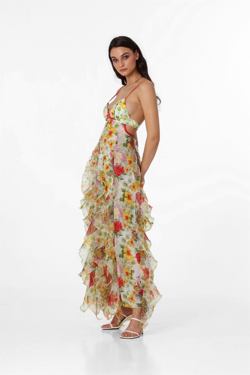 dresses - Alexia Ruffle Sheer Maxi Dress - SD00606282991 - Multi - S - Sunfere