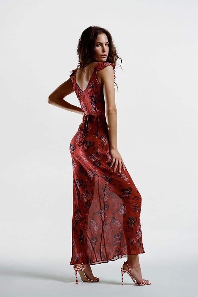 Alison Floral Printed U-Neck Maxi Dress-Sunfere