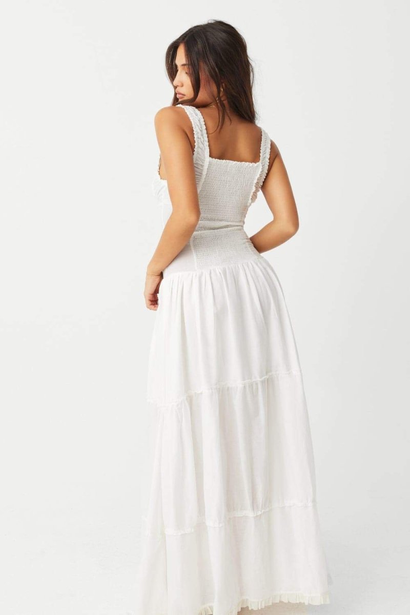 Anastasia Ruffle Semi-sheet Maxi Kleed