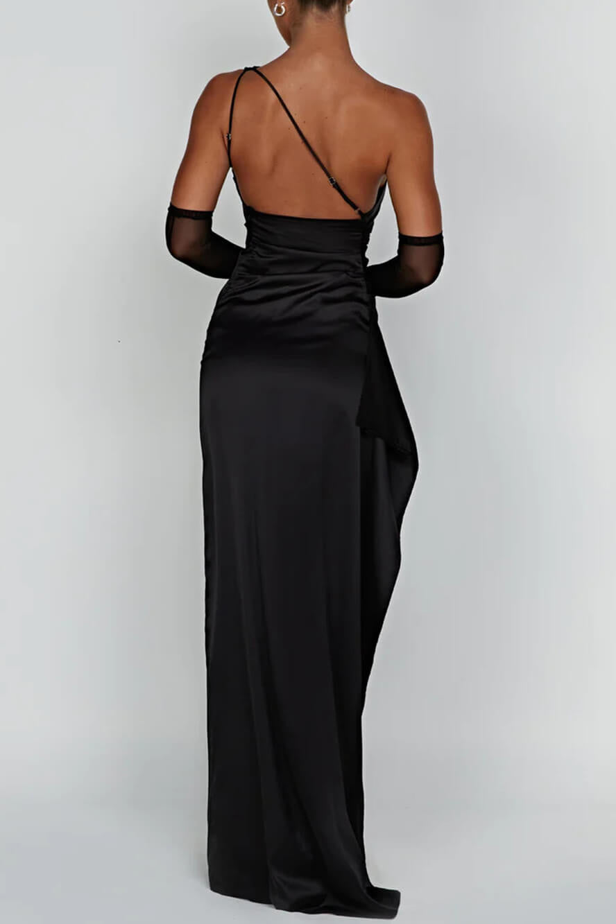 Satin Slit Maxi Dress