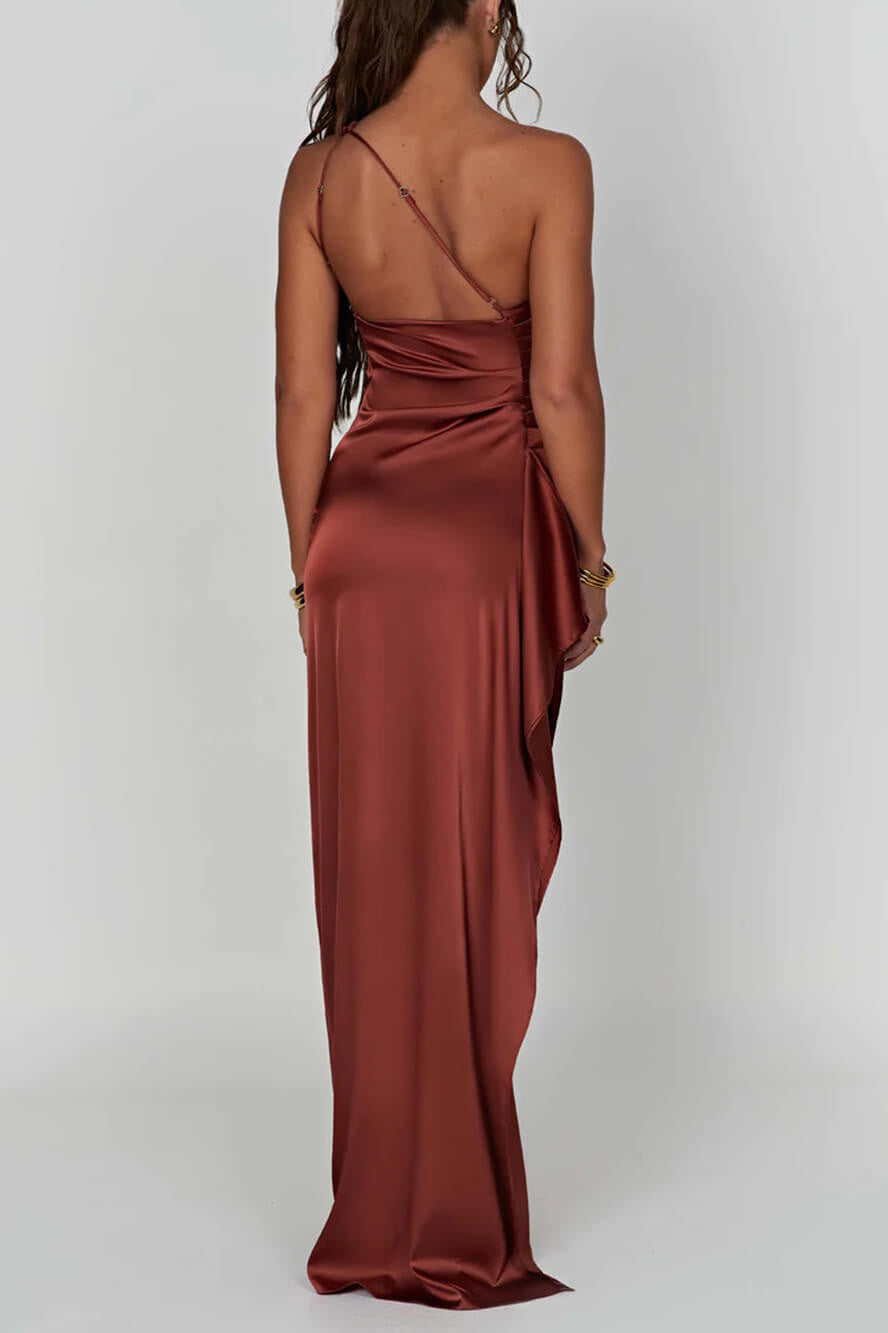 Satin Slit Maxi Kleed