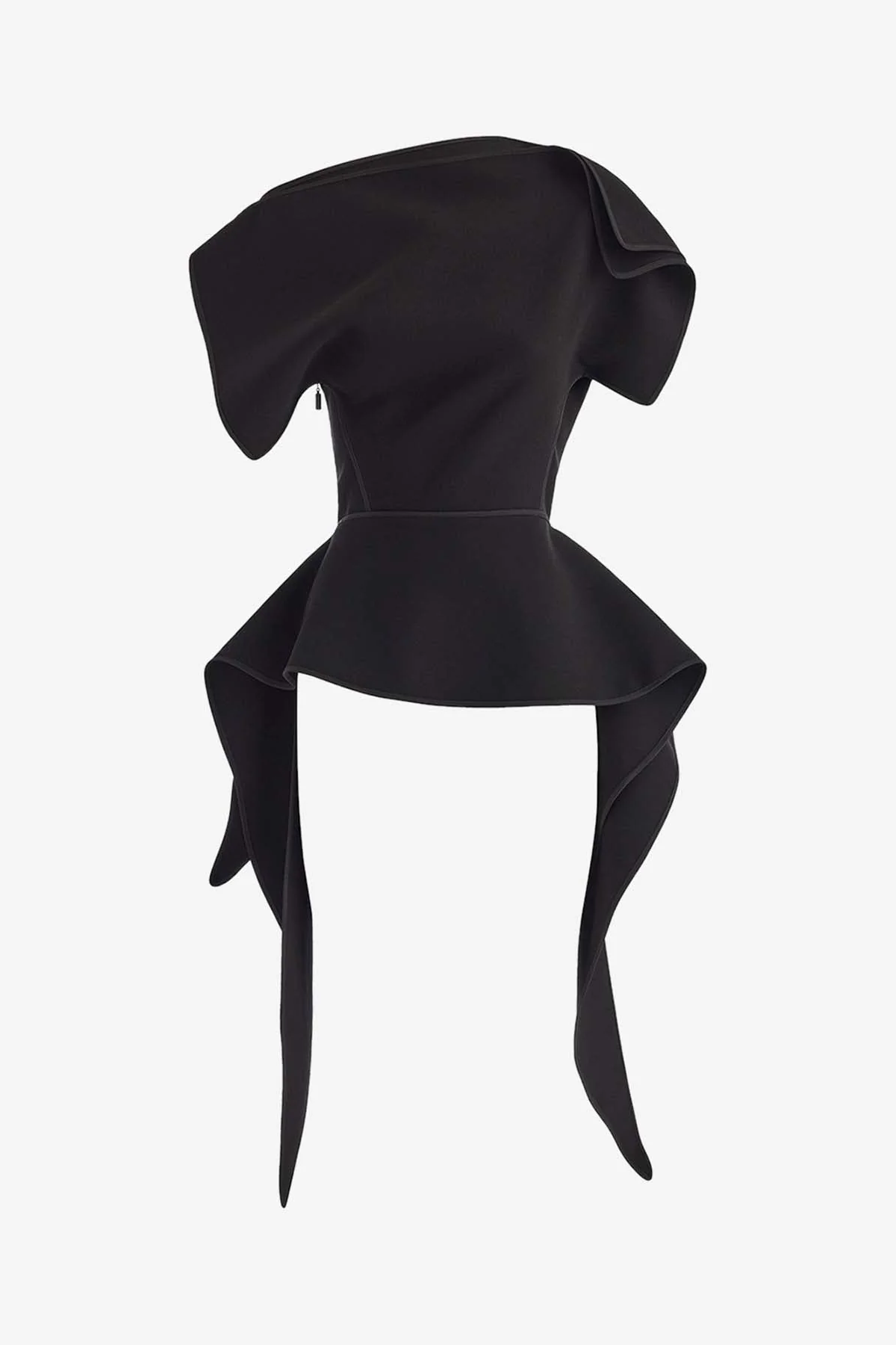 Fransen-Hose mit weitem Bein & strukturiertes Peplum-Oberteil Set