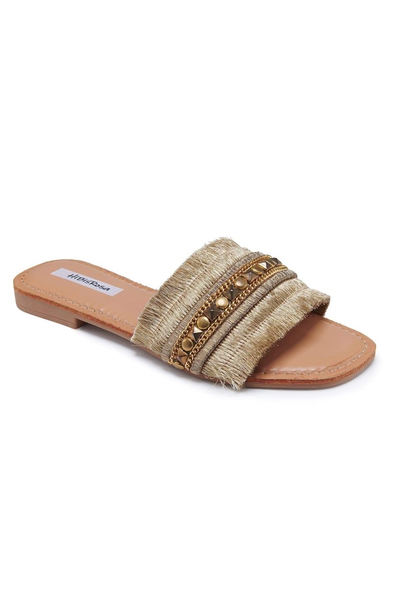 Belinda Metal Decored Flat Sandals-Sunfere