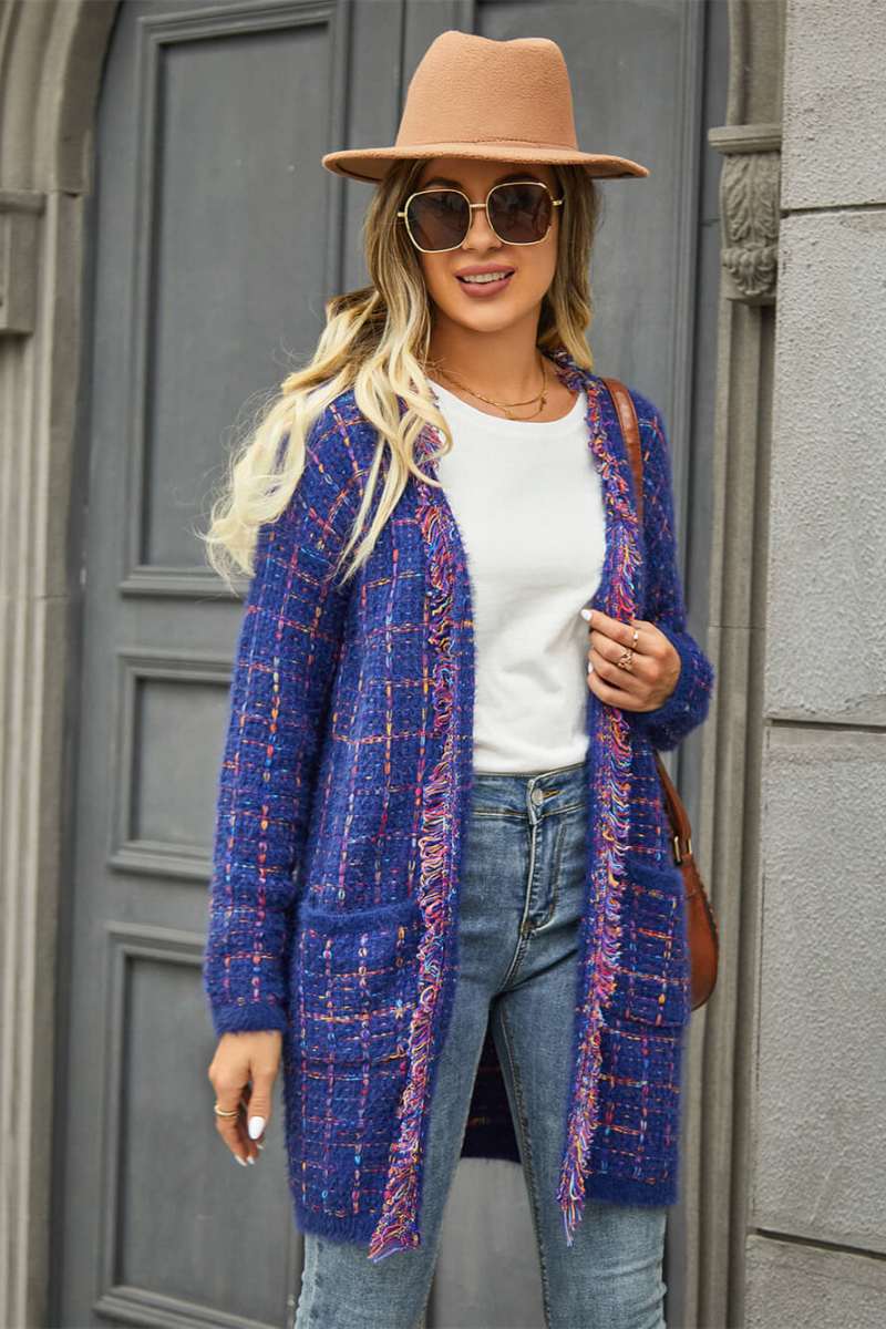 Pate – Strickjacke mit Taschen - Blau