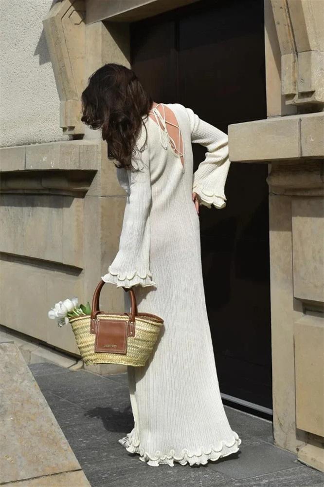 dresses - Clara Ruffle Long Sleeve Knit Maxi Dress - SD00708013270 - Beige - S - Sunfere