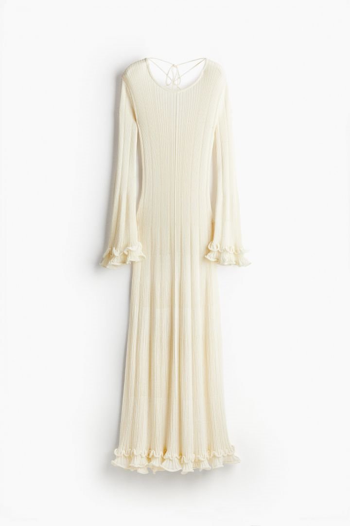 Clara Ruffle Long Sleeve Knit Maxi Dress